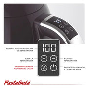 Pava Eléctrica Pastalinda Cucina Bollitore KE-1108BDGT 1,7Lts Negro
