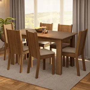 Juego de comedor Analu 6 sillas Madesa 136 Cm