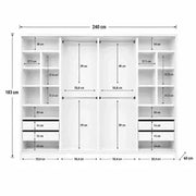 Placard XL 240x183 Blanco 2 Puertas Corredizas 4 Cajones
