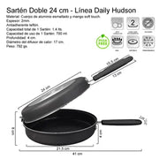 Sarten Doble 24cm Aluminio Antiadherente Daily Hudson DAY24