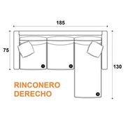 Sillon Living Esquinero 3 Cuerpos Chenille Gris Oscuro + Manta + Vaso de Regalo | Promo Invierno
