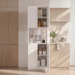 Mueble Organizador Alacena Despensero Cocina Blanco 4 Puerta Blanco