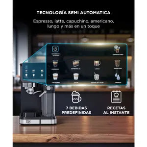 Cafetera Expreso Cuk By Gadnic CM5600 Semi Automática 20 Bar Con Espumador De Leche