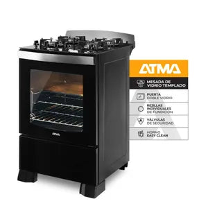 Cocina a Gas Atma 94CCM056N 56cm Negro