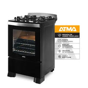Cocina a Gas Atma 94CCM056N 56cm Negro