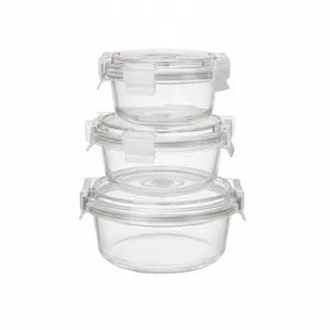 Set de Contenedores de Vidrio Circulares Frávega Home X3