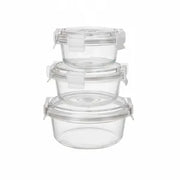 Set de Contenedores de Vidrio Circulares Frávega Home X3