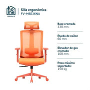 Silla de Oficina Ergonómica Frávega Home B36O