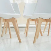 Set x4 Sillas de Diseño Tulip Blanca Living Comedor Cocina