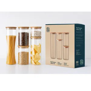 Set Frascos Fravega Home X5