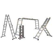 Escalera de Aluminio 4x4 Articulada 16 Escalones Garden Life TE1700 Multipropósito 4,35 mts