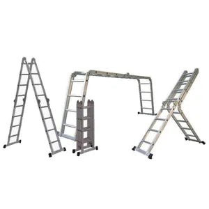 Escalera de Aluminio 4x4 Articulada 16 Escalones Garden Life TE1700 Multipropósito 4,35 mts