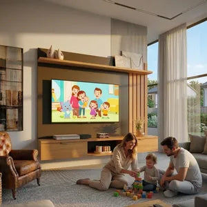 Panel Negro Cinamomo Varillado para TV hasta 55" Carpinteria Rivadavia