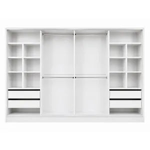 Placard XL 240x183 Blanco 2 Puertas Corredizas 4 Cajones