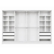 Placard XL 240x183 Blanco 2 Puertas Corredizas 4 Cajones