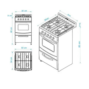 Cocina Escorial Candor S2 Gas Envasado 51 Cm