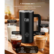 Espumador De Leche CUK By Gadnic 4 funciones 450 ML Espuma Cremosa 500W Acero Inoxidable (Color Negro)