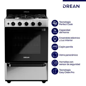 Cocina Drean Gas Natural 56cm CD5603AI0 Inox