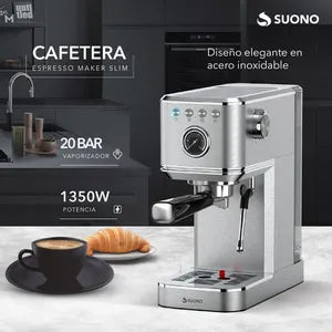 Cafetera Espresso Slim 20 Bar 1350w 1.1 Litros