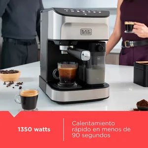 Cafetera Espresso Black+Decker Café Crema Semi Automática EM0412-1SDAR