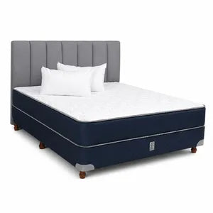 Combo Sommier + Colchón + Respaldo y 2 almohadas de regalo 2230 SYRMA 140x190 Espuma Alta Densidad