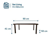 Set de Living Frávega Home 4 Piezas en Acero