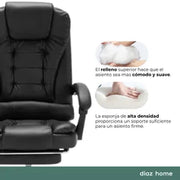 Silla Sillon de Oficina Reclinable Gerencial con Apoyapies