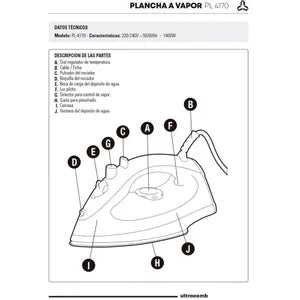 Plancha A Vapor Ultracomb PL-4170